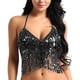 thumbnail image 1 of Tops cortos de danza del vientre para mujer, Tops sin espalda de lentejuelas, chalecos de vendaje, camisetas sin mangas con lazo, Top de tubo sin espalda, camisetas sin mangas, ropa Zhivalor 223509-1, 1 of 3