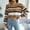 Khaki, variant on Babysbule Plus Size Womens Sweaters Fashion Women Casual Round Neck Stripe Long Sleeve Loose Sweater Blouse Tops Women's Fashion