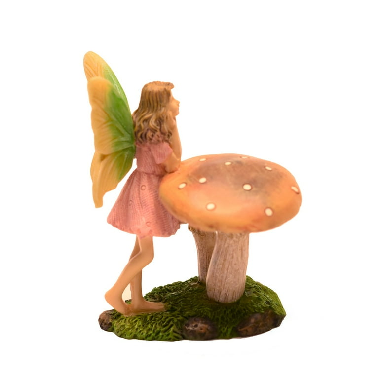 Miniature Mushroom Fairy Girl Figurine Outdoor Dollhouse Garden Accessory Decor Miniature Mushroom Fairy Girl Figurine Outdoor Dollhouse Garden Accessory Decor
