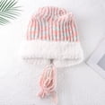 thumbnail image 6 of SikaFu Autumn And Winter Lovely Ears Big Head Circumference Color Thick Rough Wool Female Warm Face, Face, Small Plush Contrasting Hat Knitted Hat, 6 of 9