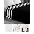 thumbnail image 5 of Twin Size Flat Sheet Only, Black Striped Soft Brushed Microfiber Bed Sheets, Farmhouse Black White Stripes Hotel Quality Breathable Bedding Top Sheet, Easy Care, 66"x96", 5 of 9