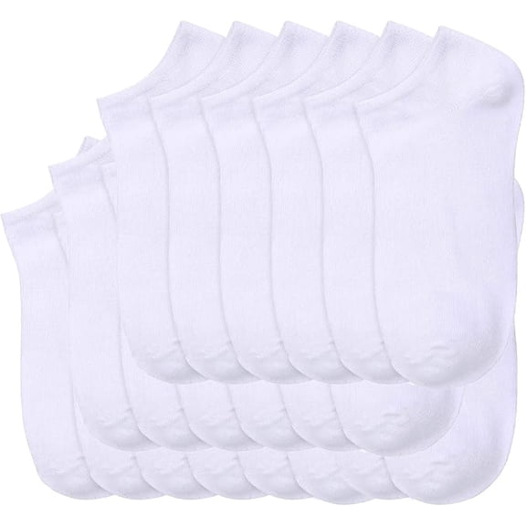 20 Pairs - Women's Socks - Ankle Cut, Low Cut, No Show, Footie, Casual Girls (White, Size 9-11)