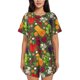 thumbnail image 1 of Fotbe Begetable Conjunto de Pijama Estampado para Mujer, 2 Piezas, Ropa de Dormir con Camiseta de Manga Corta y Shorts Suaves-Small, 1 of 6