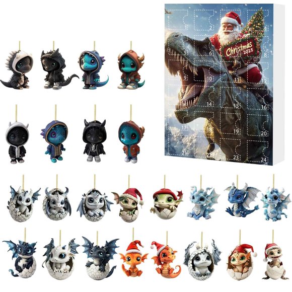 Christmas Countdown Advent Calendar Dinosaur Hanging Ornaments Surprise Blind Set For Kids Holiday Party Wedding Countdown Countdown for Couples Digital Stopwatch Timer Clock Timer Stopwatch Chicken