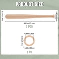 thumbnail image 2 of 3PCS 7 Inch Baseball Bat 1PC Wooden Baseball Ring Unfinished Mini Baseball Bat Unpainted Wood Bats for Painting Keychain Action Figures DIY Craft Projects Ball Sports Party Favors, 2 of 9