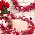 thumbnail image 5 of Valentine's Day Heart Garland Red Pink Metallic Tinsel Garland Hanging Decorations for Valentines Birthday Weeding Galentine's Day Party Indoor Outdoor Home Supplies 1Pcs 13.12 FT(Pink, 20 lights), 5 of 7