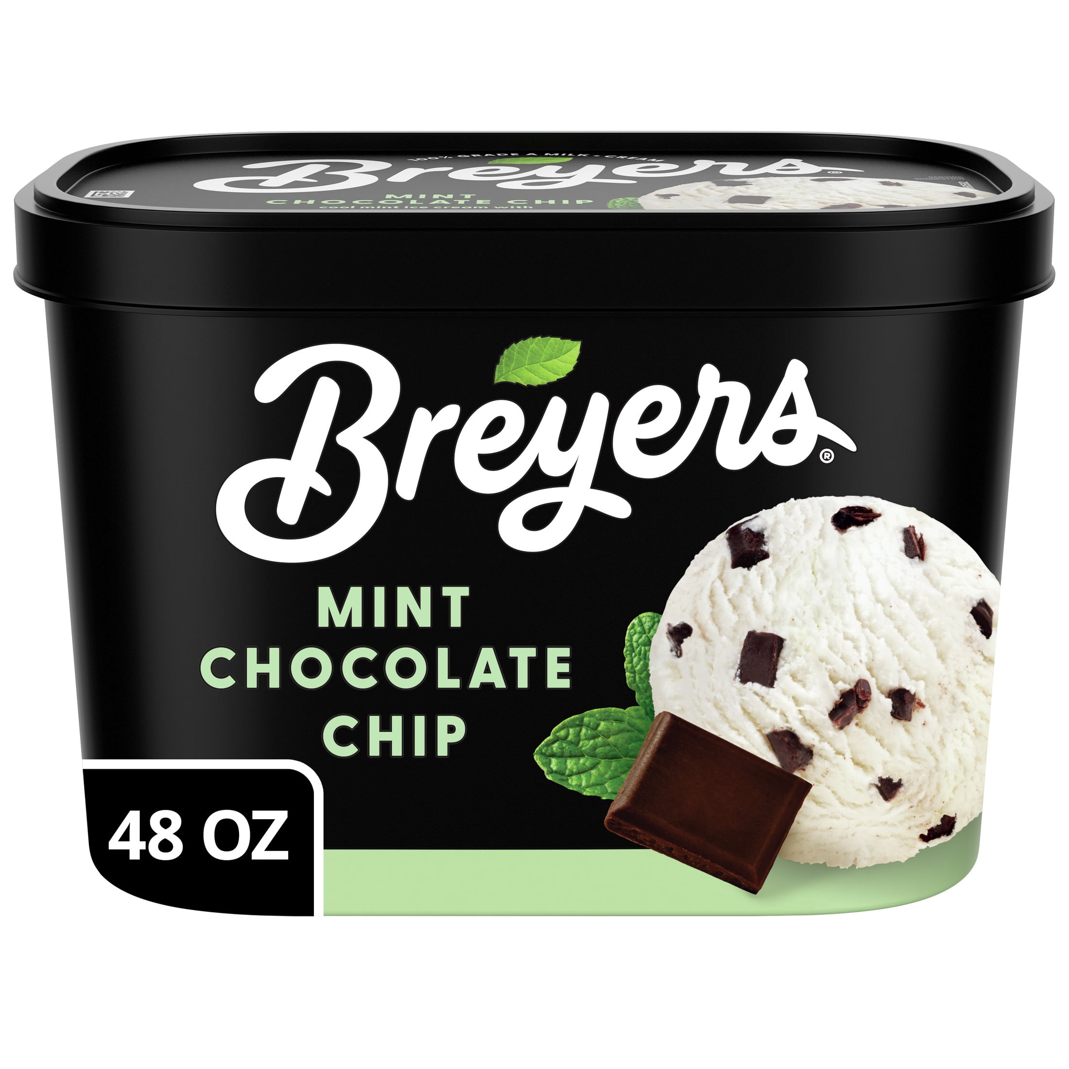 Breyers Mint Chocolate Chip Ice Cream Gluten-Free Kosher Dairy Milk, 1.5 Quart