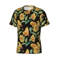 thumbnail image 5 of Vsdgher Sunflowers And Bird Print Men's Dry Fit Mesh Athletic Shirts Moisture Wicking Tennis T-Shirt Tops, 5 of 9
