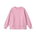 thumbnail image 3 of Falkdiz Long Sleeve With Mitten-Style Cuffs Shirts for Girls Warm Comfy Tops Winter Outdoor Party Crew Neck Girls Pullover Solid Color , Pink , Size: 7-8 Years, 3 of 7