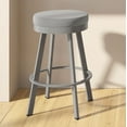 thumbnail image 4 of Amisco Swice 26 in. Swivel Counter Stool - Grey Polyester / Glossy Grey Metal, 4 of 5