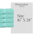 thumbnail image 2 of Home Weavers Elegance Essentials 550GSM 100% Cotton Zero Twist Super Absorbent Hand Towel (Set of 4) - 16"x24", Turquoise, 2 of 5