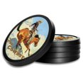 thumbnail image 1 of Silicone Non-Slip Drink Coasters with Removable Printed Absorbent Felt Pad - Set of 4 - Horse-The Cowboy, 1 of 3