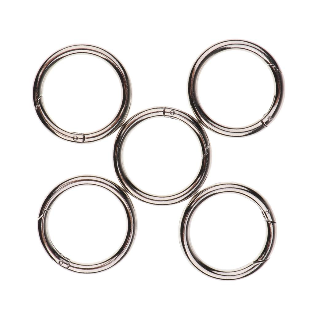 5 lot Round Key Rings Push Gate Snap Open Hook Ring Connector Keychain 20mm 