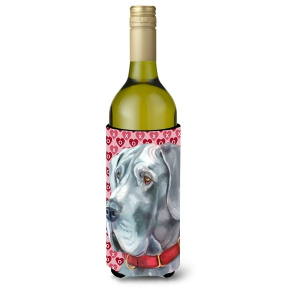 Great Dane Hearts Love and Valentines Day Wine Bottle Hugger