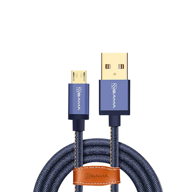 SAMA SA-30401 USB2.0 to micro USB data & charging cable with braid 1.5M Blue