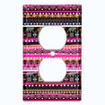 thumbnail image 2 of Metal Light Switch Plate Cover Ethnic Aztec Tribal Art Pattern Pink SFR048, 2 of 13