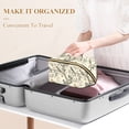 thumbnail image 3 of FORMRS Makeup Bag Travel Cosmetic Organizer for Women Fold Flat Zipper Pouch with Handle, Beige Birds, 3 of 8