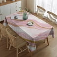 thumbnail image 2 of Pink Marble Gold Line Pattern Rectangle Tablecloth 60"x84",Waterproof Polyester Rectangle Table Cloth, Wipeable Spillproof Polyester Tablecloth for Dining, Camping, Indoor and Outdoor, 2 of 5