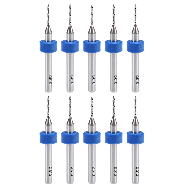Brocas de PCB de carburo de tungsteno de 0.9mm para herramientas rotativas CNC, 1/8 de pulgada, 10 piezas