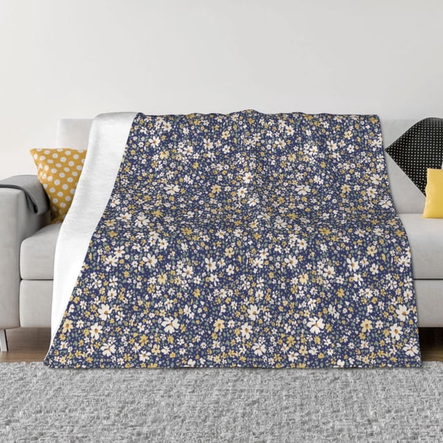 Balery Daisies Flowers Manta de Franela con Dibujo, Lujo Ultra Suave y Cálido, Antipelusa y Resistente a las Arrugas para Cama, Sofá, Camping -40"x30"