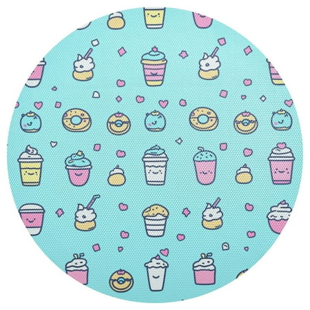 

Children s Drawings Food Pattern 6-Piece 15.4in Durable PVC Plate Mats Heat-Resistant for Parties and Dining
