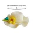 thumbnail image 2 of LNMQLPDBS Baby Girl Straw Hat 2-6 Years Girls Wide Brim Fancy Hat Summer Beach Hats with flower baby gifts for girls Ruffle Edge Sun Protection Hats for Kids holiday vacation cute hats White One Size, 2 of 4