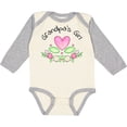 thumbnail image 3 of Inktastic Grandpa's Girl Heart Flowers Girls Long Sleeve Baby Bodysuit, 3 of 5