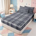 thumbnail image 2 of Erosebridal Minimalist Stripe Zipper Twin Comforter Sets with Fitted Sheet and 2 Pillowcases,Modern Lines Zipper Bedding Set,Light Gray Reversible,4 Pieces, 2 of 7