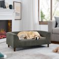 thumbnail image 2 of Pet sofa with backrest and armrests, modern rectangular pet sofa suitable for small and medium dogs, soft cushion comfortable dog sofa,--Dark grey, 2 of 10
