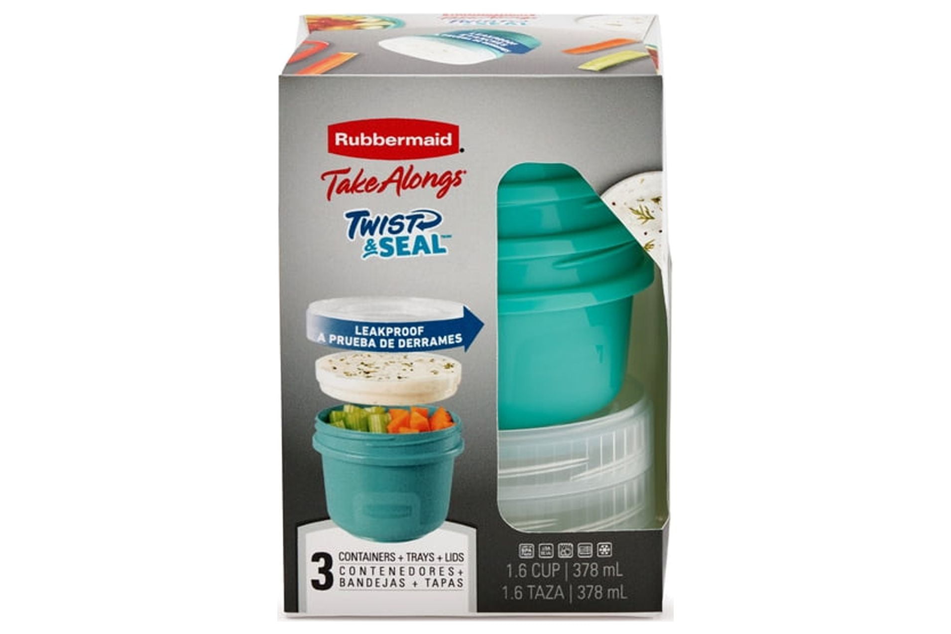 Rubbermaid Take Alongs Twist & Seal Food Storage Containers & Lids