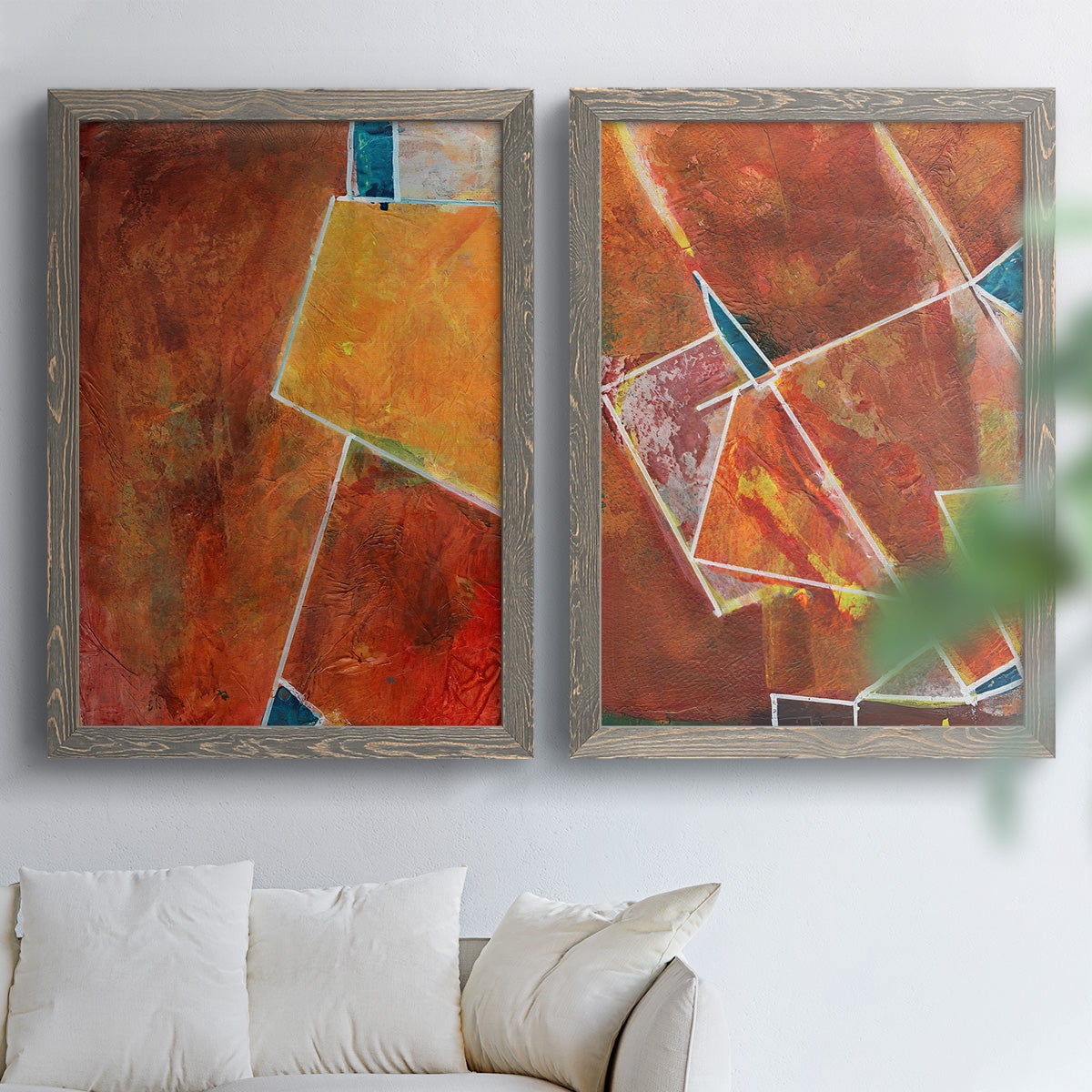 Primary Connection I - Premium Framed Canvas 2 Piece Set - Ready to Hang