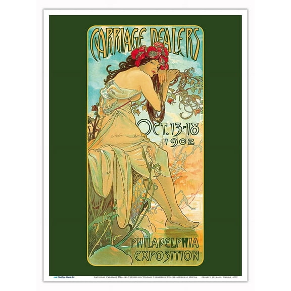 National Carriage Dealers Exposition - Philadelphia, Oct. 13-18 1902 - Vintage Exhibition Poster by Alphonse Mucha - Master Art Print (Unframed) 9in x 12in