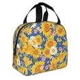 thumbnail image 2 of Disketp Vintage White Yellow Sunflower for Insulated Lunch Bag for Women and Men, Perfect for Work, Hiking, Picnic, 2 of 8