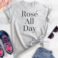 thumbnail image 2 of Rose All Day T-shirt, Unisex Women's Men's Shirt, Wine Shirt, Bachelorette Shirt, Heather Ash, X-Large, 2 of 6