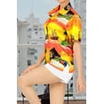 thumbnail image 5 of HAPPY BAY Women's Button Down Blouses Casual Summer Beach Party Blouses Shirt Tropical Blouse Short Sleeve Button up Hawaiian Dresses for Women S Holiday Tribal, Yellow, 5 of 6
