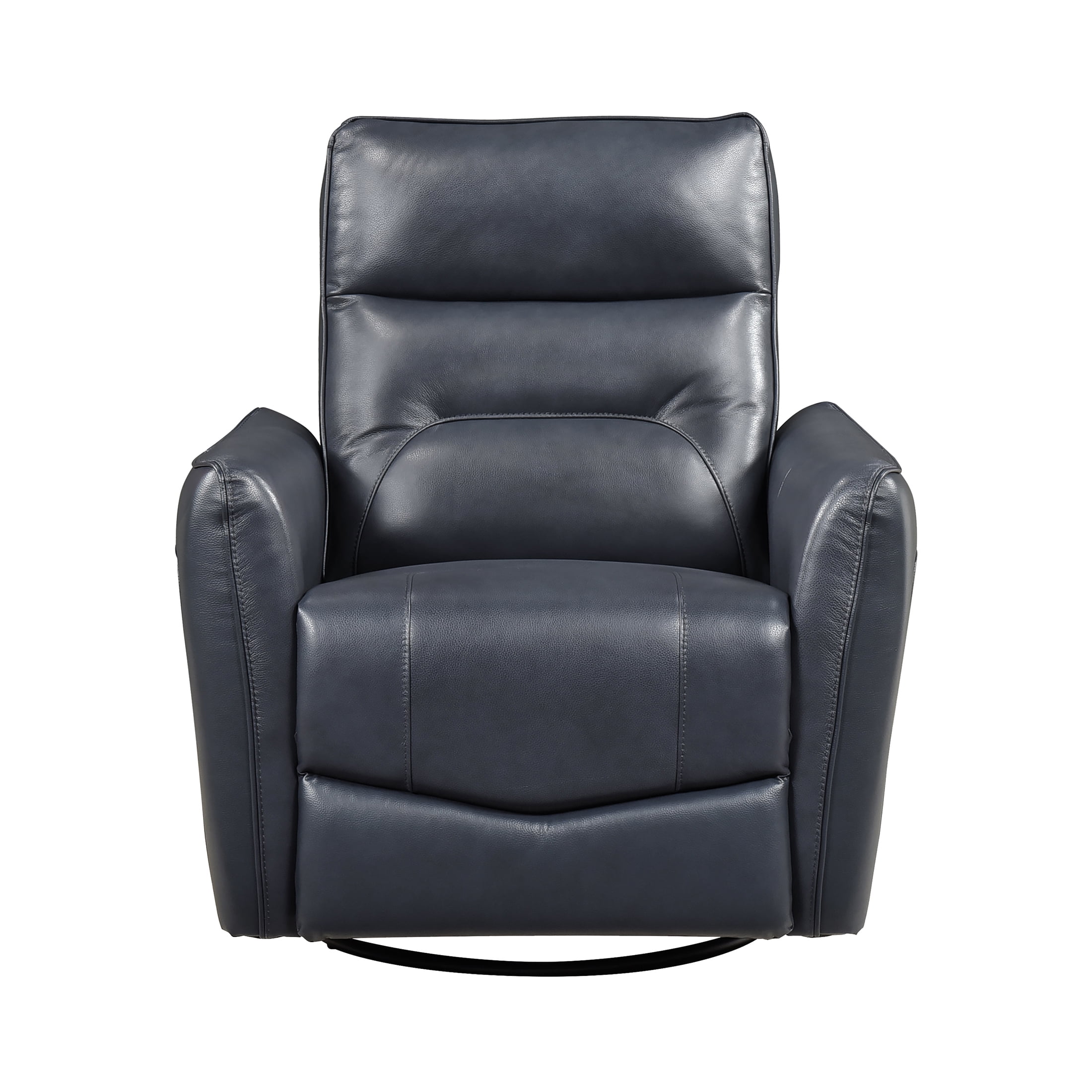 OakvillePark Pinebrae Leather Match Swivel Glider Reclining Chair, Dark Blue