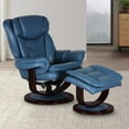 Barcalounger Roscoe Swivel Pedestal Reclining Chair with Ottoman