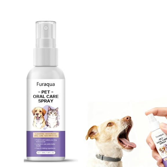 Pet Dental Spray, Dog and cat Dental Care Spray, Totol 2.082 Fl Oz Dog Natural Ingredients Extract, Breath Freshener Freshen Breath and Aid in Daily Oral Hygiene, Suitable for Different Pets (1Pcs)