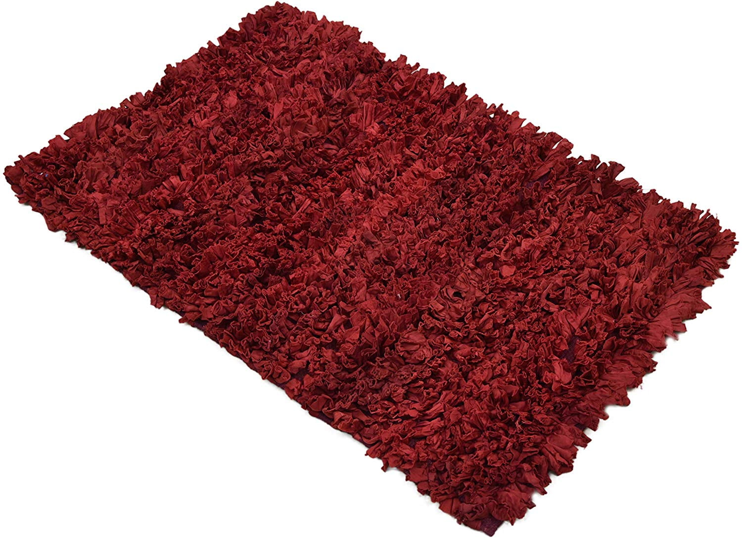 Burgandy Red Shag Soft 2x3' Rug Polyster Doormat Shaggy Area Rug for