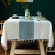 thumbnail image 5 of Toystoory 1 Uds. Mantel para de comedor mantel rectangular de lino y algodón mantel bordado de estilo rústico borde con flecos decoración de Decoración del hogar cielo azul 140x220cm, 5 of 6