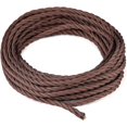 thumbnail image 1 of 10 Meters 3-Conductor Brown Braided Electrical Cable Vintage Antique Fabric Covered Fabric Twisted Electrical Wire for DIY Industrial Ceiling Lamp 1pc Br, 1 of 5