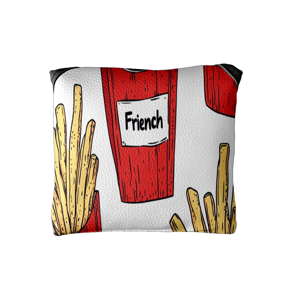 Golf Mallet Putter Cover Premium Leather Golf Putter Head Cover with Magnetic Closure Golf Cover for Men and Women Cartoon French Fries