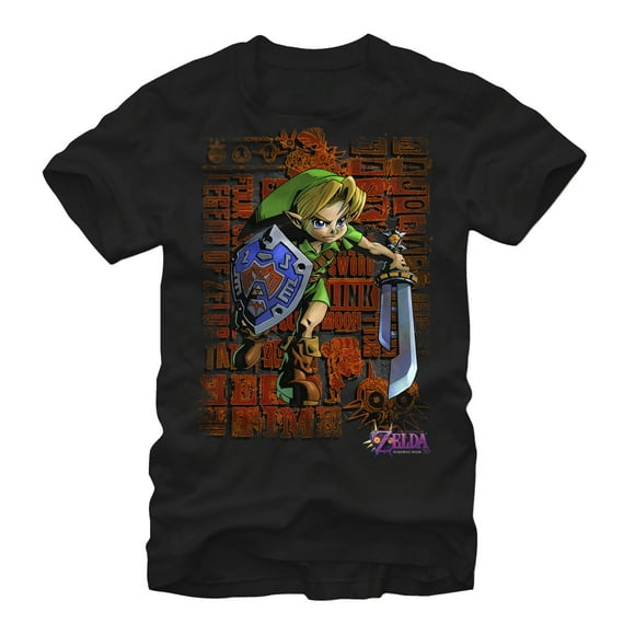 T-Shirt Homme Nintendo Légende de Zelda Link Dash - Black - Moyen