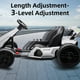 thumbnail image 1 of Historyli Kart eléctrico de 24 V,potente kart de drifting,asiento ajustable,velocidad de 13 km/h,luces LED,juguete para exteriores para niños de 6 a 15 años,color blanco, 1 of 6