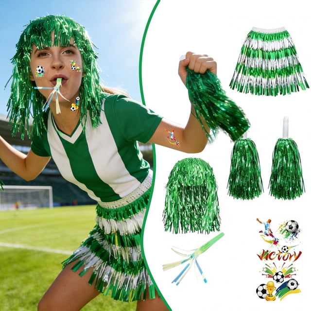 Fan Party With Cheerleading Pom Poms And Support For Football Events