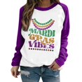 thumbnail image 1 of Gibobby Sudaderas para mujer Sudadera con estampado de de para mujer, Top de manga larga raglán con estampado de primavera y otoño, sudadera informal morada con cuello redondo(Verde, M), 1 of 4