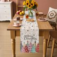 thumbnail image 4 of Christmas Trees Table Runner 120 Inches Long - Winter Xmas Colorful Snowflakes Wood Grain Kitchen Dining Burlap Linen Tablerunner for Small/Round/Square/Wedding/Coffee/Dining Table Party 13 x 120, 4 of 9