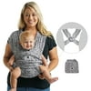Baby K’tan Print Baby Wrap Carrier, Infant and Child Sling - Simple Pre-Wrapped Holder for Babywearing-No Tying or Rings-Carry Newborn up to 35 lbs, Sweetheart Grey, M (W Dress 10-14 / M Jacket 39-42)