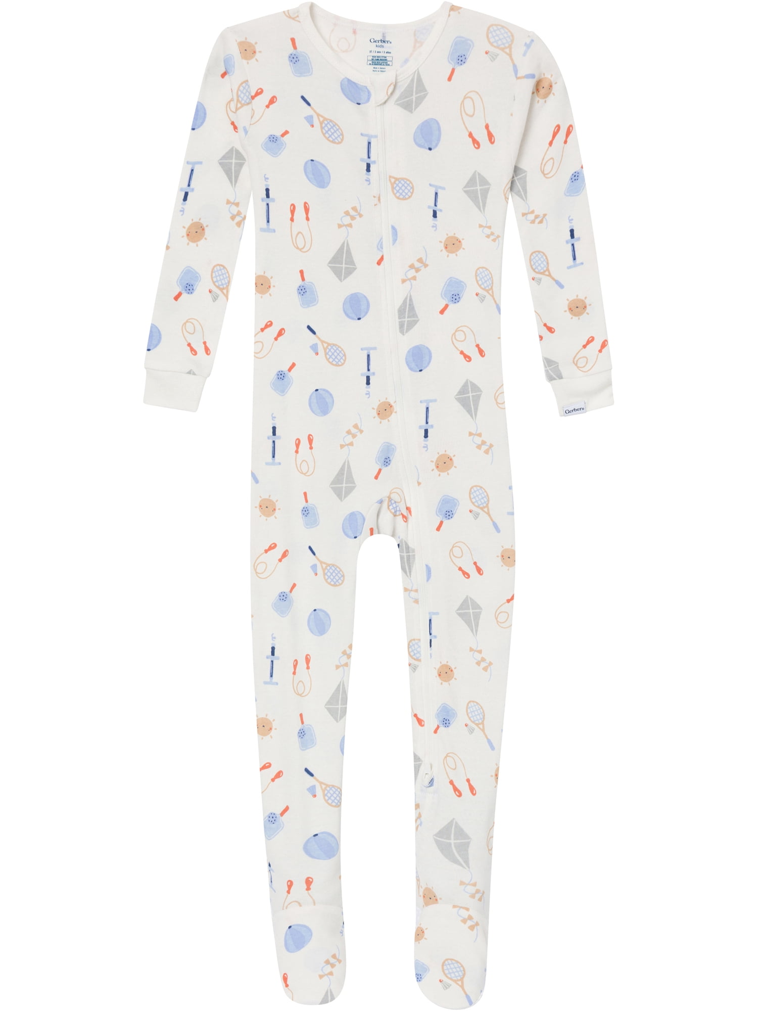 Gerber Baby and Toddler Neutral 2-Way Zipper Footed Unionsuits, 4-Pack, 0/3 Months - 5T