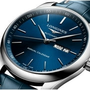 Longines Master Collection Automatic Stainless Steel Blue Dial Blue Leather Strap Date/Month Mens Watch L2.910.4.92.0